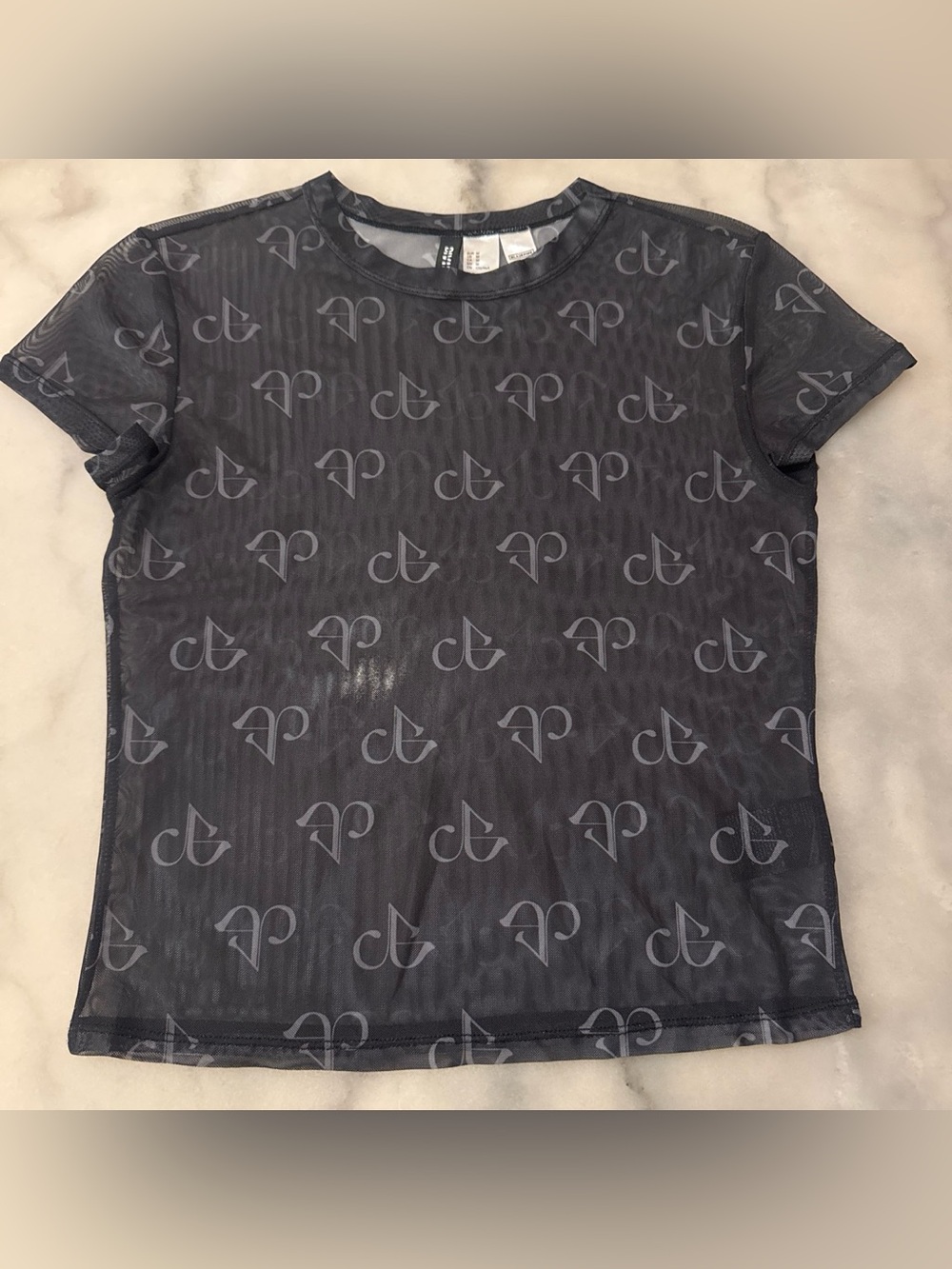 Blackpink x Divided sheer short sleeve top
